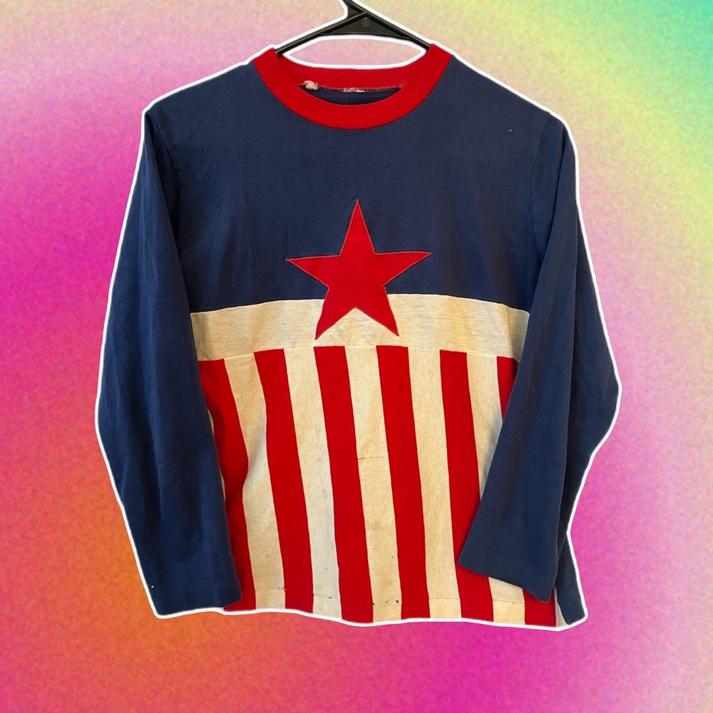Vintage 1960’s Patriotic Long Sleeved Tee Shirt